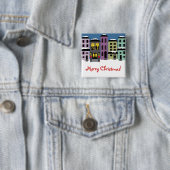 Kerststad ~ Buttonnen Vierkante Button 5,1 Cm (In situ)