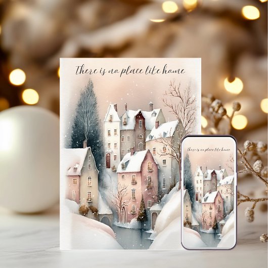 Kerststad Feestdagen Kaart
