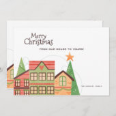 Kerststad huizen Wenskaart Feestdagenkaart (Voorkant / Achterkant)
