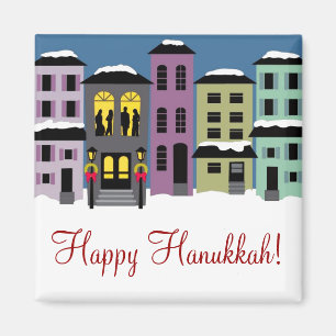 Kerststad ~ Magneet Prettig Hanukkah