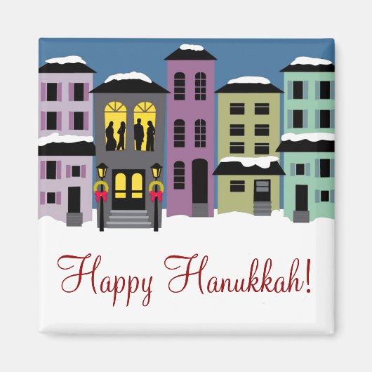 Kerststad ~ Magneet Prettig Hanukkah (Voorkant)