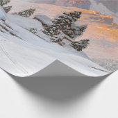 Kerststad met Snowy Mountains Cadeaupapier (Hoek)