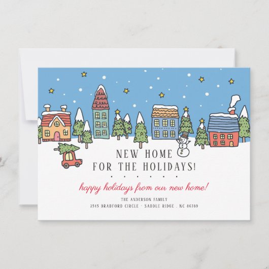 Kerststad Nieuw startpunt voor de Feestdagen Kerst Kaart (Voorkant)