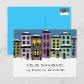 Kerststad ~ Postcard Modern Feestdagenkaart (Voorkant / Achterkant)