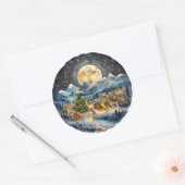 Kerststad Sticker, Vakantie Scene Sticker (Envelop)