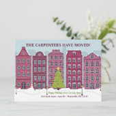 Kerststad vakantie bewegende Kaart (Staand voorkant)