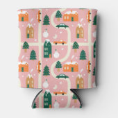 Kerststad Vakantiepatroon Patroon Blikjeskoeler (Voorkant)