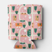 Kerststad Vakantiepatroon Patroon Blikjeskoeler (Achterkant)