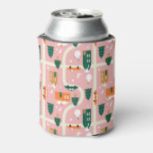 Kerststad Vakantiepatroon Patroon Blikjeskoeler (Blikje Achterkant)