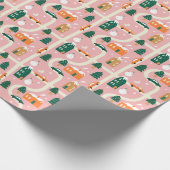 Kerststad Vakantiepatroon Patroon Cadeaupapier (Hoek)