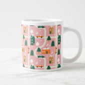 Kerststad Vakantiepatroon Patroon Grote Koffiekop (Rechts)