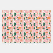 Kerststad Vakantiepatroon Patroon Inpakpapier Vel (Voorkant 3)