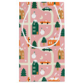 Kerststad Vakantiepatroon Patroon Klein Cadeauzakje (Achterkant)