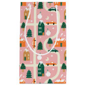 Kerststad Vakantiepatroon Patroon Klein Cadeauzakje (Voorkant)