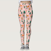 Kerststad Vakantiepatroon Patroon Leggings (Voorkant)