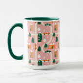 Kerststad Vakantiepatroon Patroon Mok (Links)