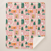 Kerststad Vakantiepatroon Patroon Sherpa Deken (Voorkant)