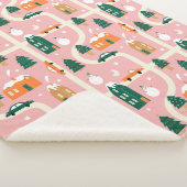 Kerststad Vakantiepatroon Patroon Sherpa Deken (3/4)