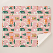 Kerststad Vakantiepatroon Patroon Sherpa Deken (Voorkant (horizontaal))