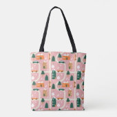 Kerststad Vakantiepatroon Patroon Tote Bag (Achterkant)