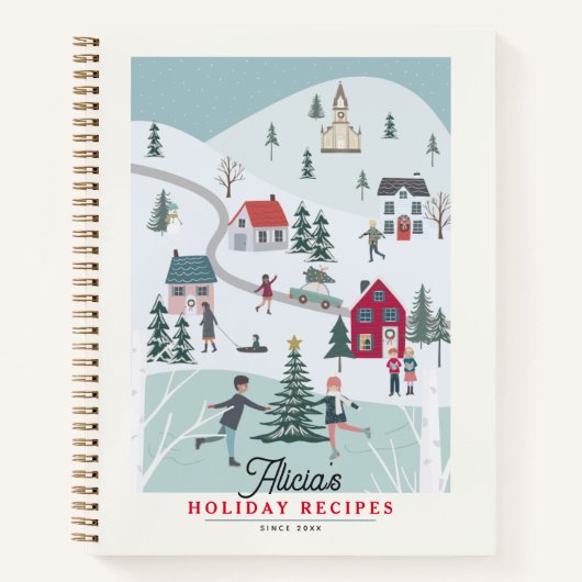 Kerststad/Village Holiday Recipe Notitieboek (Voorkant)