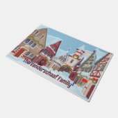  kerststad winter vakantie scène deurmat (Schuin)