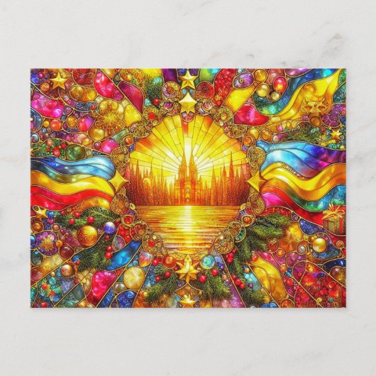KERSTSTADSBEELD ~ BRIEFKAART ~ (Voorkant)