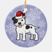 Kerststaffordshire Bull Terrier (bericht toevoegen Keramisch Ornament (Achterkant)