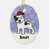 Kerststaffordshire Bull Terrier (naam toevoegen) Keramisch Ornament (Achterkant)
