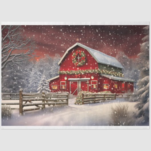 Kerststal 3 Decoupage papier (Voorkant)