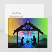 Kerststal Aankleding Kerst Grafisch Bedankt Briefkaart (Voorkant / Achterkant)