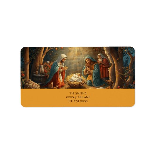 Kerststal adres etiket (Voorkant)