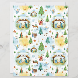Kerststal ambachtelijk kerstpapier