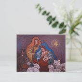Kerststal ansichtkaart feestdagenkaart (Staand voorkant)