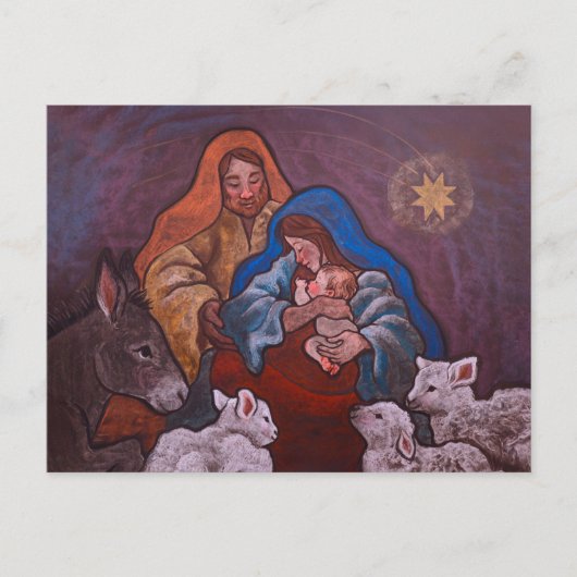 Kerststal ansichtkaart feestdagenkaart (Voorkant)