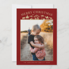 Kerststal Baby Jezus Christus Feestdagenkaart