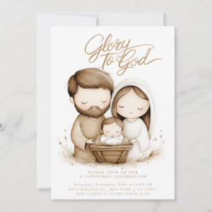 Kerststal Baby Jezus Eer aan God Kerstmis Kaart