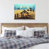 Kerststal Baby Jezus in Kribbe Scene Canvas Afdruk (Insitu (Slaapkamer))