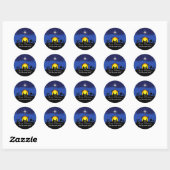 Kerststal Blauwe Ster Kerststickers Ronde Sticker (Vel)