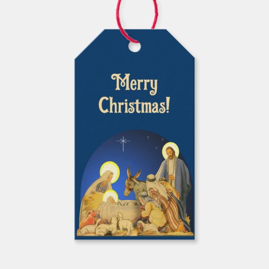 Kerststal    cadeaulabel (Voorkant)