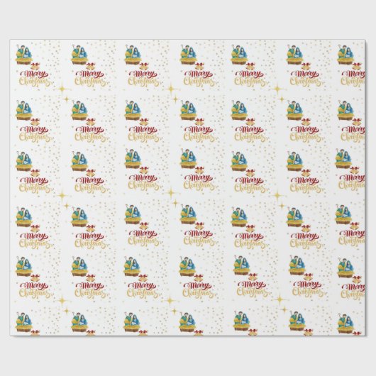 Kerststal Cadeaupapier (Vlak)