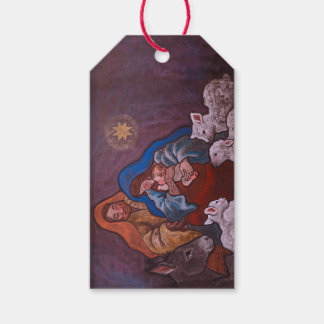 Kerststal cadeautag cadeaulabel