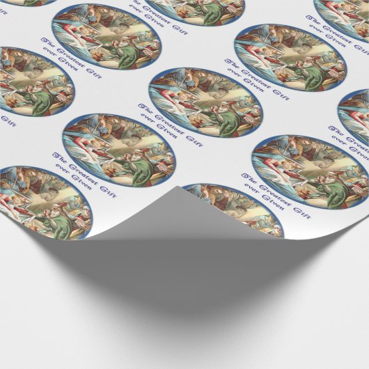 Kerststal Christelijk Cadeaupapier (Hoek)
