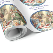Kerststal Christelijk Cadeaupapier (Rol Hoek)