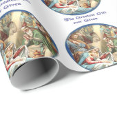 Kerststal Christelijk Cadeaupapier (Rol Hoek)