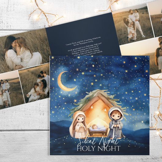 Kerststal Christelijk jaar in de Review Kerst Drieluik Wenskaart