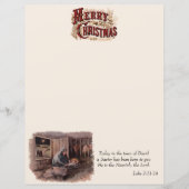 Kerststal Christelijke Briefpapier (Voorkant)