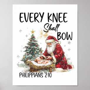 Kerststal Christelijke Heren Elke Knie Zal Poster