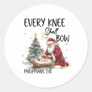 Kerststal Christelijke Heren Elke Knie Zal Ronde Sticker