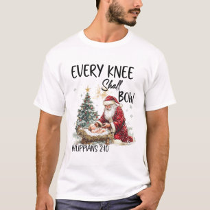 Kerststal Christelijke Heren Elke Knie Zal T-shirt